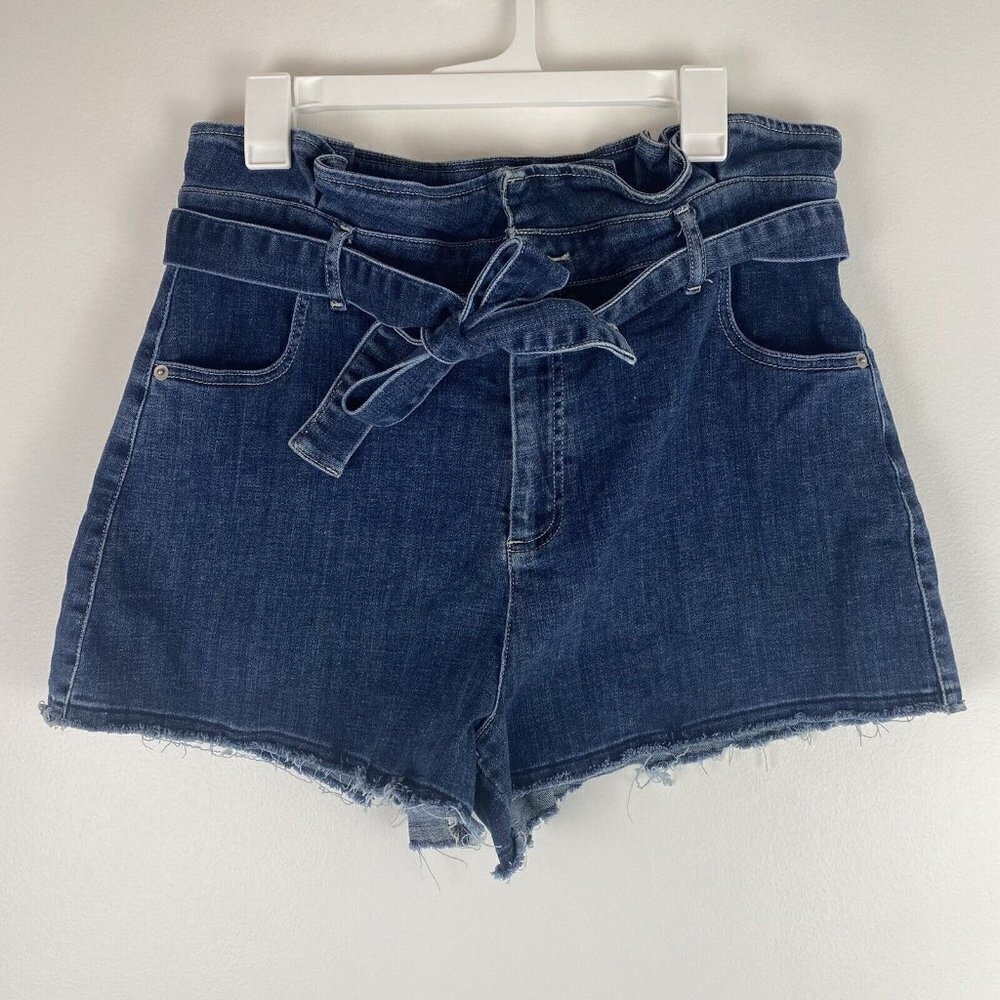Cece Women's Paperbag Waist Denim Shorts Size 14 Stretch Jean Shorts